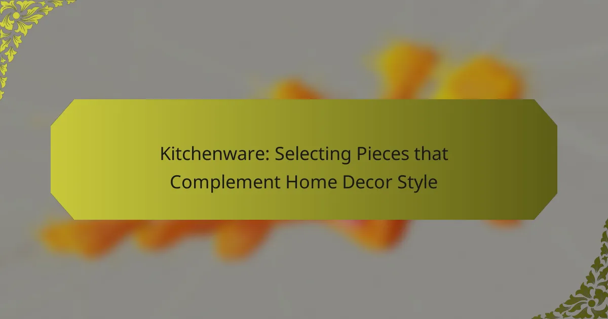 Kitchenware: Selecting Pieces that Complement Home Decor Style