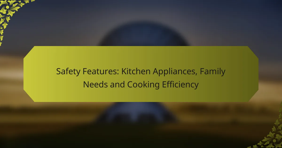 Safety Features: Kitchen Appliances, Family Needs and Cooking Efficiency