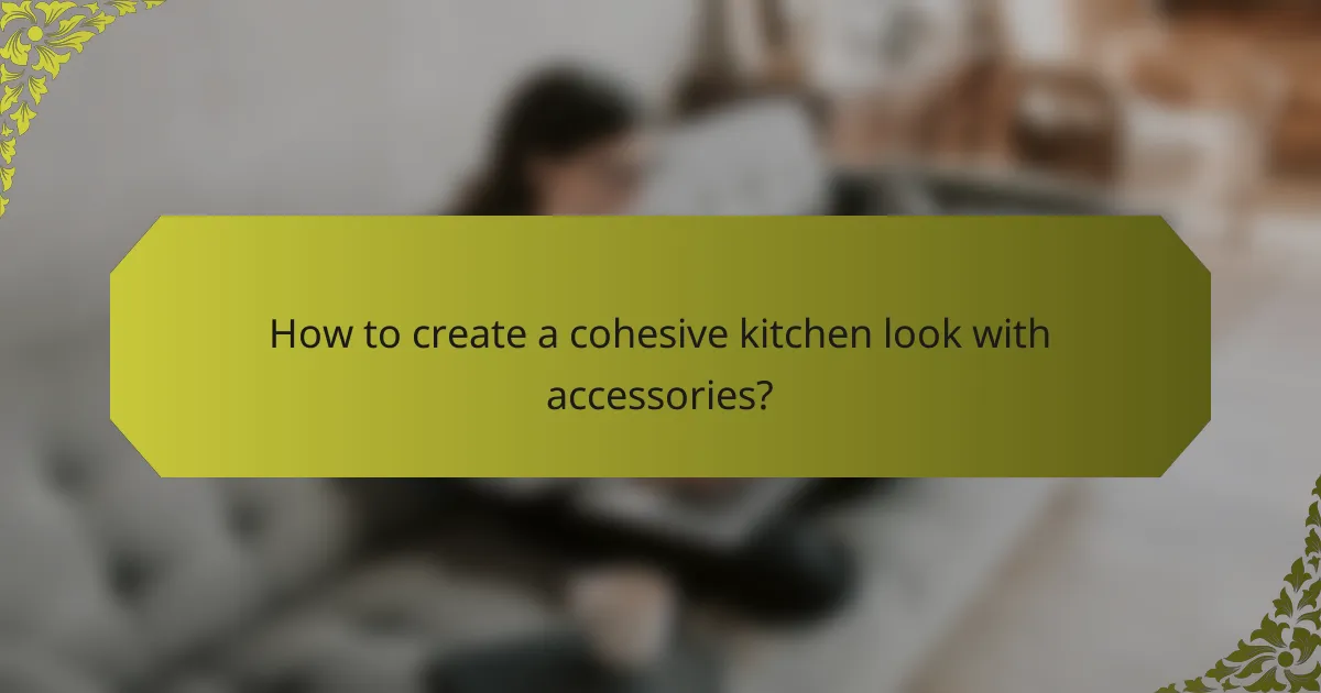 How to create a cohesive kitchen look with accessories?