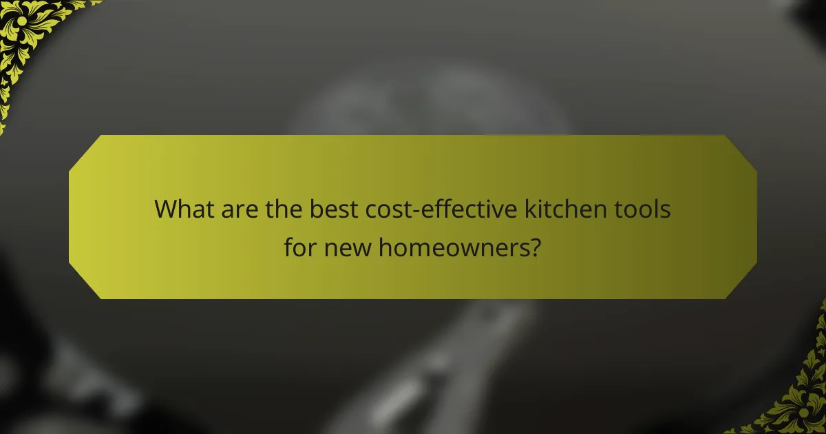What are the best cost-effective kitchen tools for new homeowners?